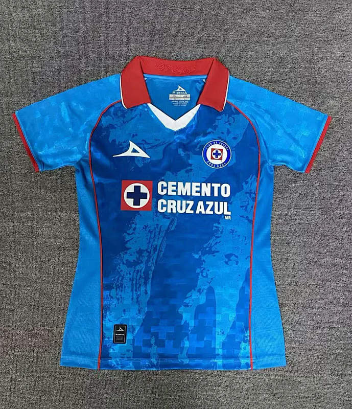 women 25-26 Cruz Azul Intercontinental Cup home soccer jersey size S-2XL